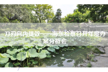 刀刃向内提效——海东检察召开年度办案分析会