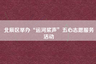 北辰区举办“运河桨声”五心志愿服务活动